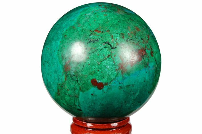 Polished Chrysocolla & Malachite Sphere - Peru #133754